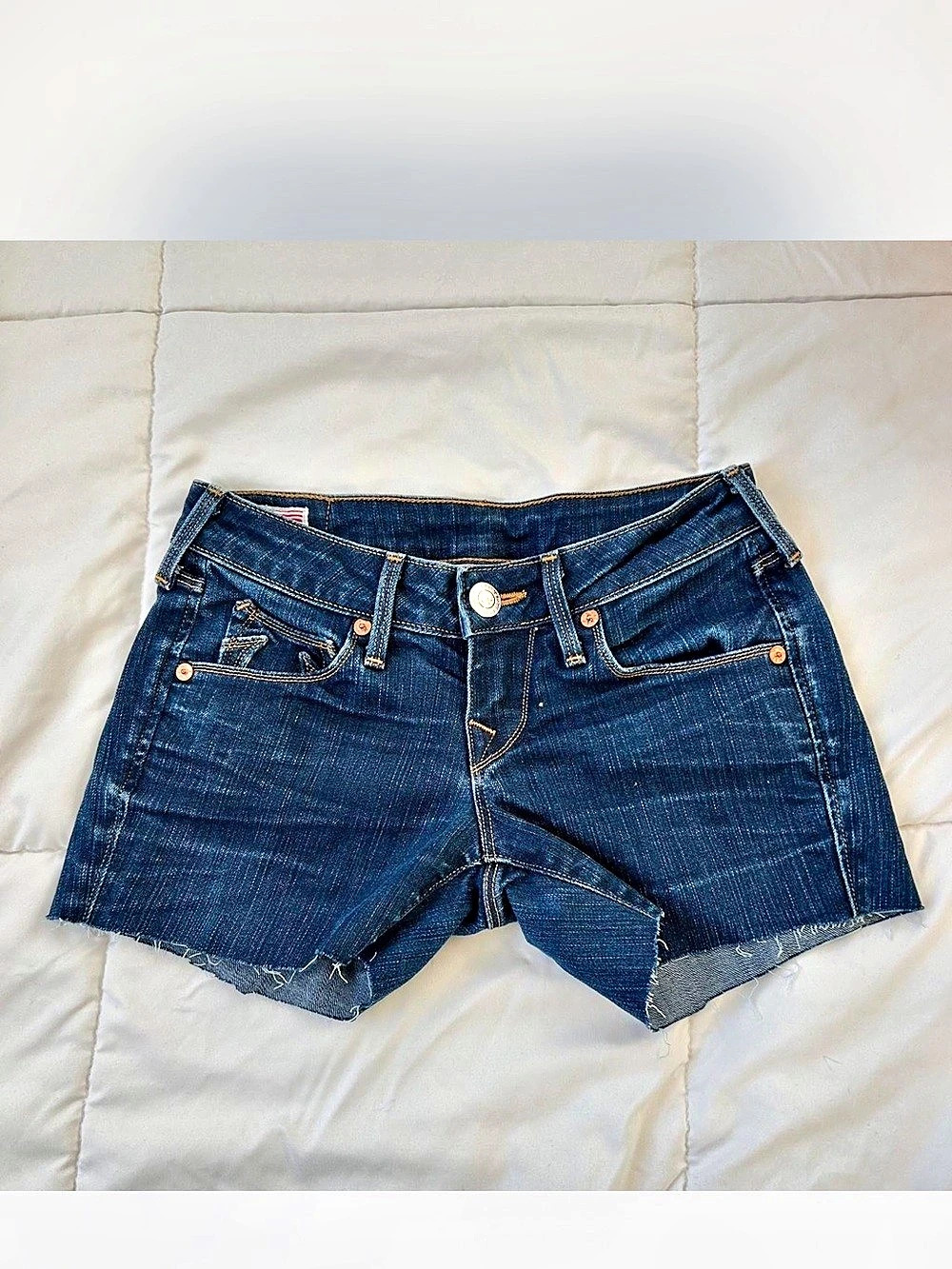 True Religion Joey Cut-Off Denim Shorts Waist 24
